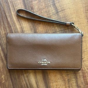 Coach Classic Long Leather Wallet With Strap
